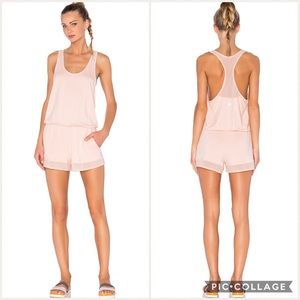 ALO Yoga Tranquility Racerback Coral Pink Romper